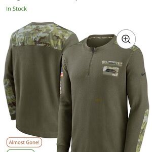 Seattle Seahawks Salute to Service Nike Long Sleeve Thermal Henley.